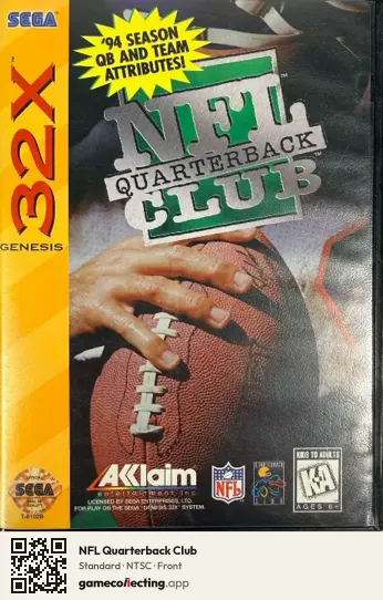 NFL Quarterback Club Sega 32X, NTSC box front