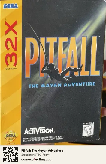 Pitfall: The Mayan Adventure Sega 32X, NTSC box front