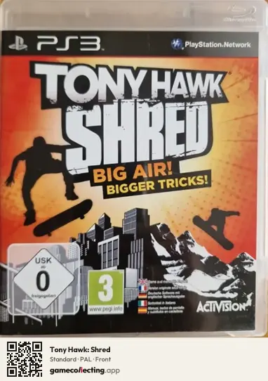 Tony Hawk: Shred PlayStation 3, PAL box front