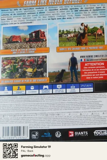 Farming Simulator 19 PlayStation 4, PAL box back