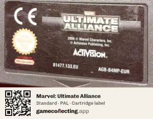 Marvel: Ultimate Alliance Game Boy Advance, PAL cartridge label