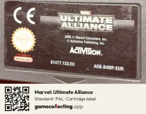 Marvel: Ultimate Alliance Game Boy Advance, PAL cartridge label