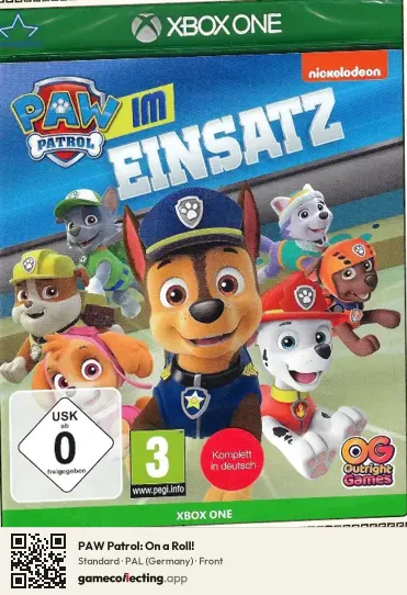 PAW Patrol: On a Roll! Xbox One, Germany box front