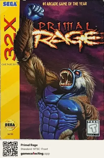Primal Rage Sega 32X, NTSC box front
