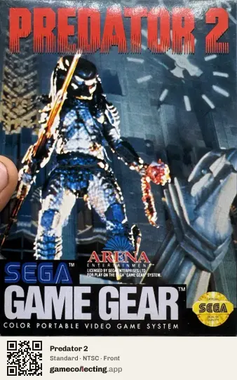 Predator 2 Sega Game Gear, NTSC box front