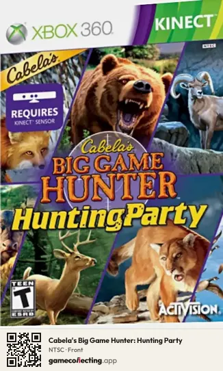 Cabela's Big Game Hunter: Hunting Party Xbox 360, NTSC box front