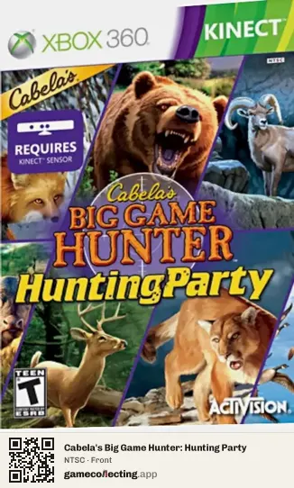 Cabela's Big Game Hunter: Hunting Party Xbox 360, NTSC box front