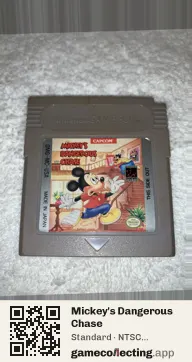 Mickey's Dangerous Chase Game Boy, NTSC cartridge label