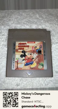 Mickey's Dangerous Chase Game Boy, NTSC cartridge label