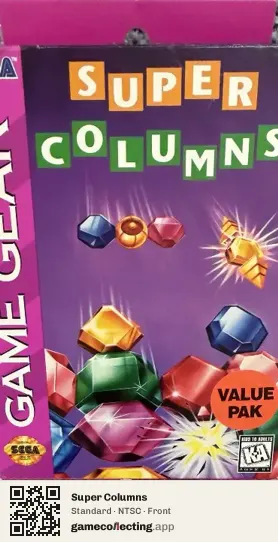 Super Columns Sega Game Gear, NTSC box front