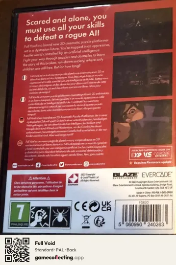 Full Void Evercade, PAL box back