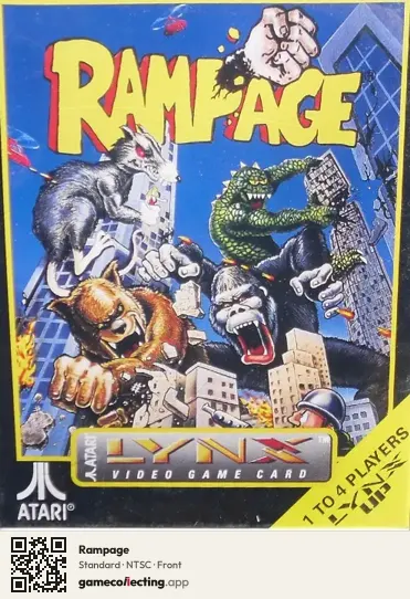 Rampage Atari Lynx, NTSC box front