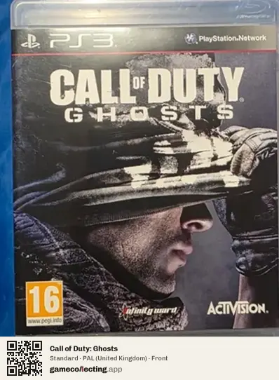 Call of Duty: Ghosts PlayStation 3, United Kingdom box front