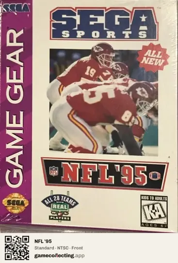 NFL '95 Sega Game Gear, NTSC box front