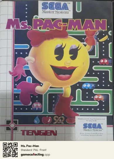 Ms. Pac-Man Sega Master System, PAL box front
