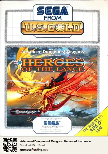Advanced Dungeons & Dragons: Heroes of the Lance Sega Master System, PAL box front