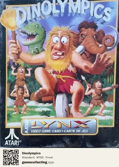 Dinolympics Atari Lynx, NTSC box front