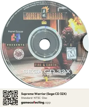Supreme Warrior (Sega CD 32X) Sega Mega-CD / Sega CD, NTSC disc