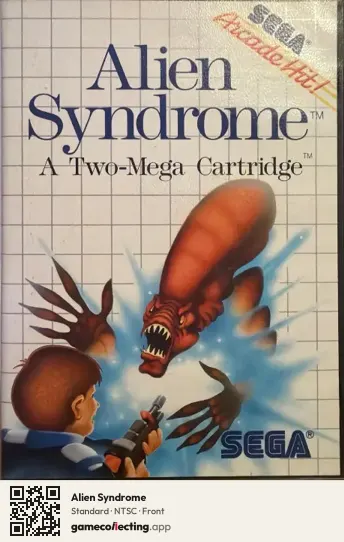Alien Syndrome Sega Master System, NTSC box front