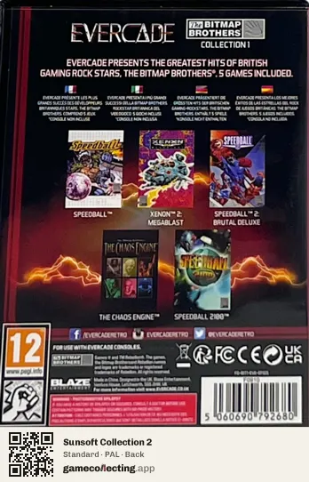 Sunsoft Collection 2 Evercade, PAL box back