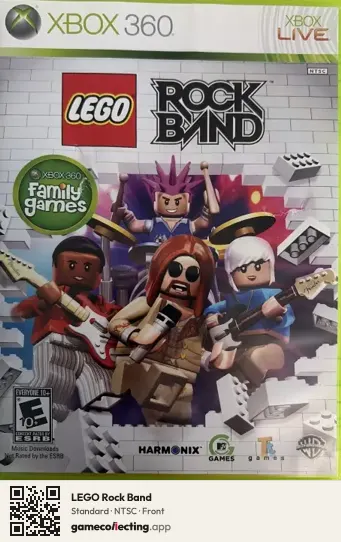 LEGO Rock Band Xbox 360, NTSC box front
