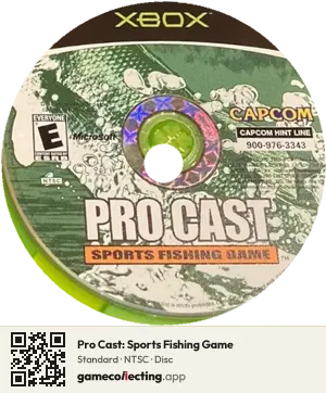 Pro Cast: Sports Fishing Game Xbox, NTSC disc