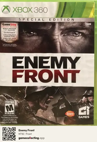 Enemy Front Xbox 360, NTSC box front