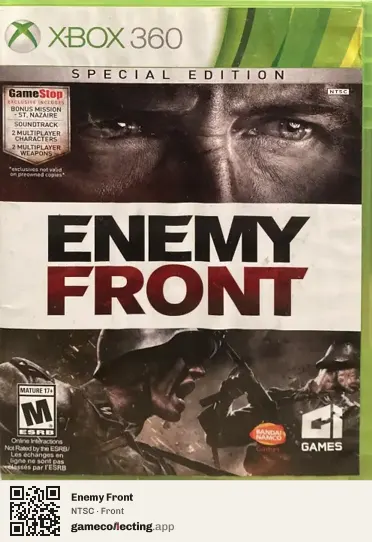 Enemy Front Xbox 360, NTSC box front