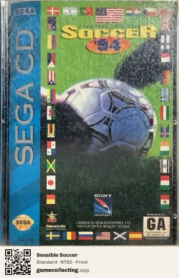 Sensible Soccer Sega Mega-CD / Sega CD, NTSC box front