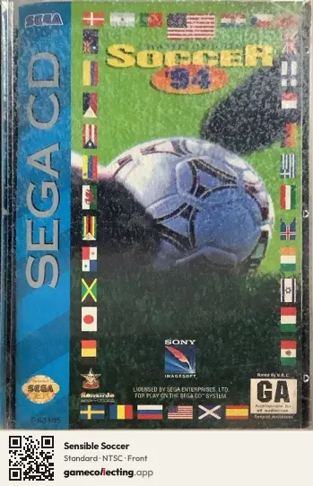 Sensible Soccer Sega Mega-CD / Sega CD, NTSC box front