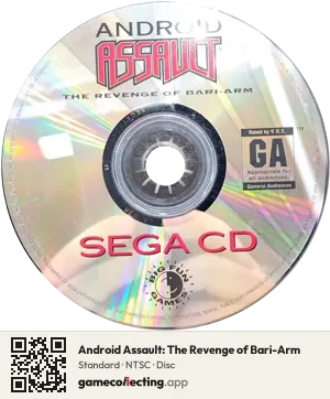 Android Assault: The Revenge of Bari-Arm Sega Mega-CD / Sega CD, NTSC disc
