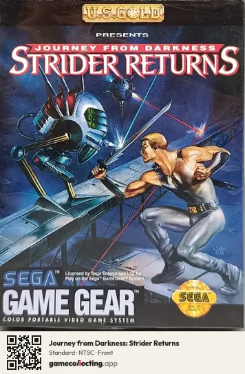 Journey from Darkness: Strider Returns Sega Game Gear, NTSC box front