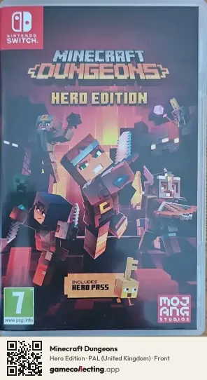 Minecraft Dungeons Nintendo Switch, United Kingdom box front