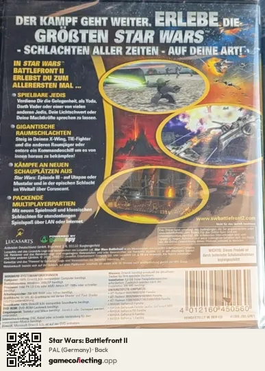 Star Wars: Battlefront II Computer, Germany box back