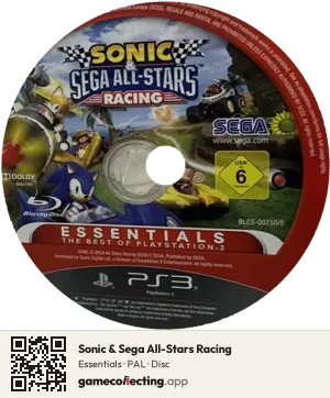Sonic & Sega All-Stars Racing PlayStation 3, PAL disc