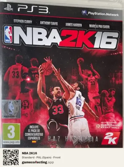 NBA 2K16 PlayStation 3, Spain box front