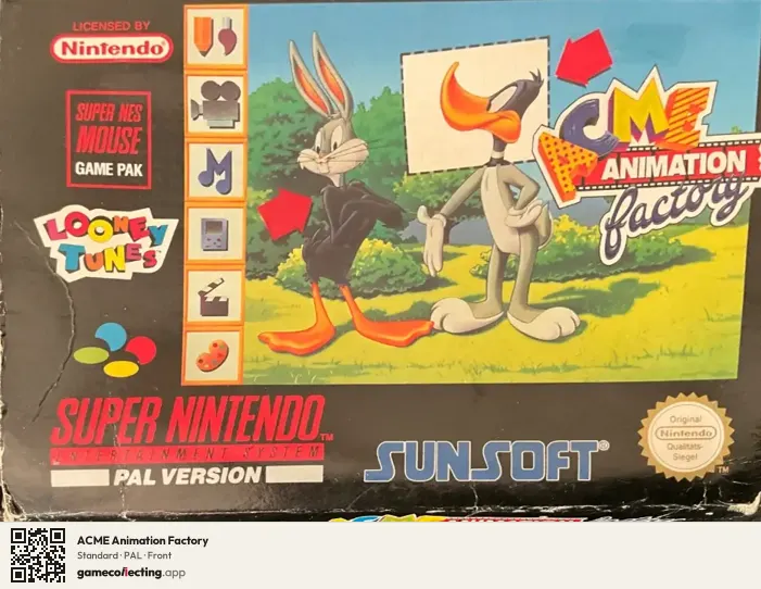 ACME Animation Factory Super Nintendo Entertainment System, PAL box front