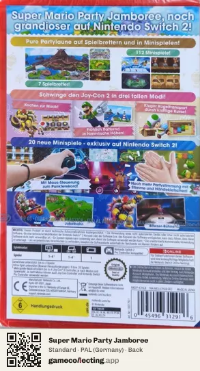 Super Mario Party Jamboree Nintendo Switch 2, Germany box back