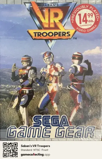 Saban's VR Troopers Sega Game Gear, NTSC box front