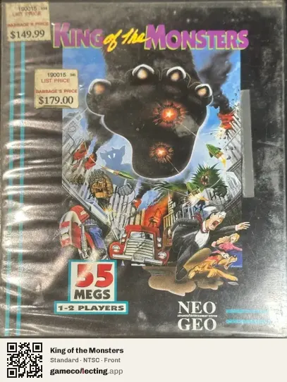King of the Monsters Neo Geo AES, NTSC box front