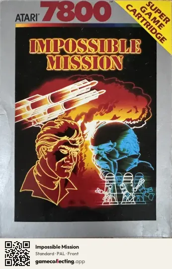 Impossible Mission Atari 7800, PAL box front