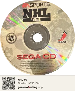 NHL '94 Sega Mega-CD / Sega CD, NTSC disc