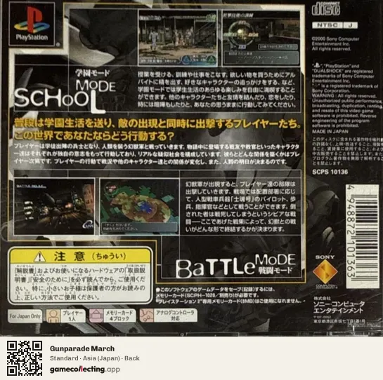 Gunparade March PlayStation, Asia box back