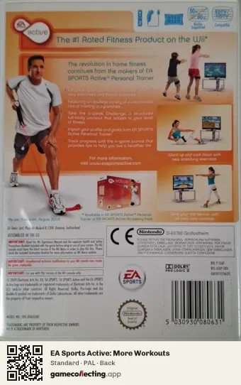 EA Sports Active: More Workouts Nintendo Wii, PAL box back