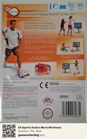 EA Sports Active: More Workouts Nintendo Wii, PAL box back