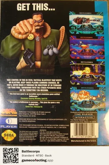 Battlecorps Sega Mega-CD / Sega CD, NTSC box back
