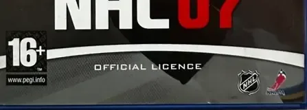 NHL 07, the PEGI square on its front