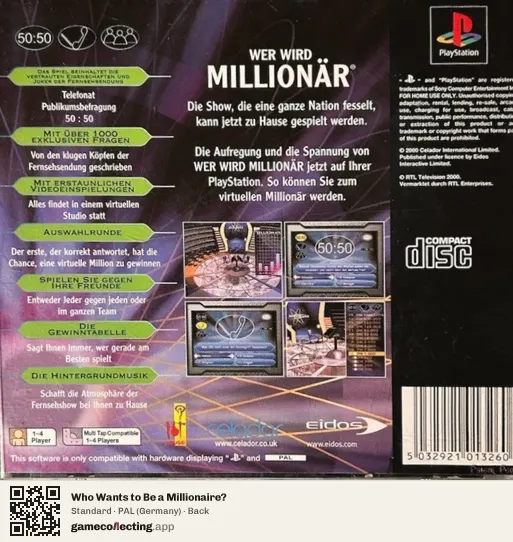 Who Wants to Be a Millionaire? PlayStation, Germany box back