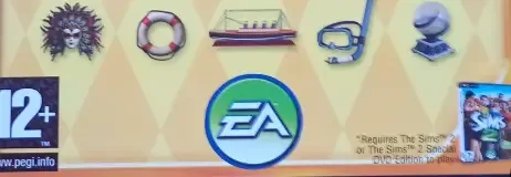 The Sims 2: Family Fun Stuff, the PEGI square on its front