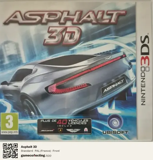 Asphalt 3D Nintendo 3DS, France box front